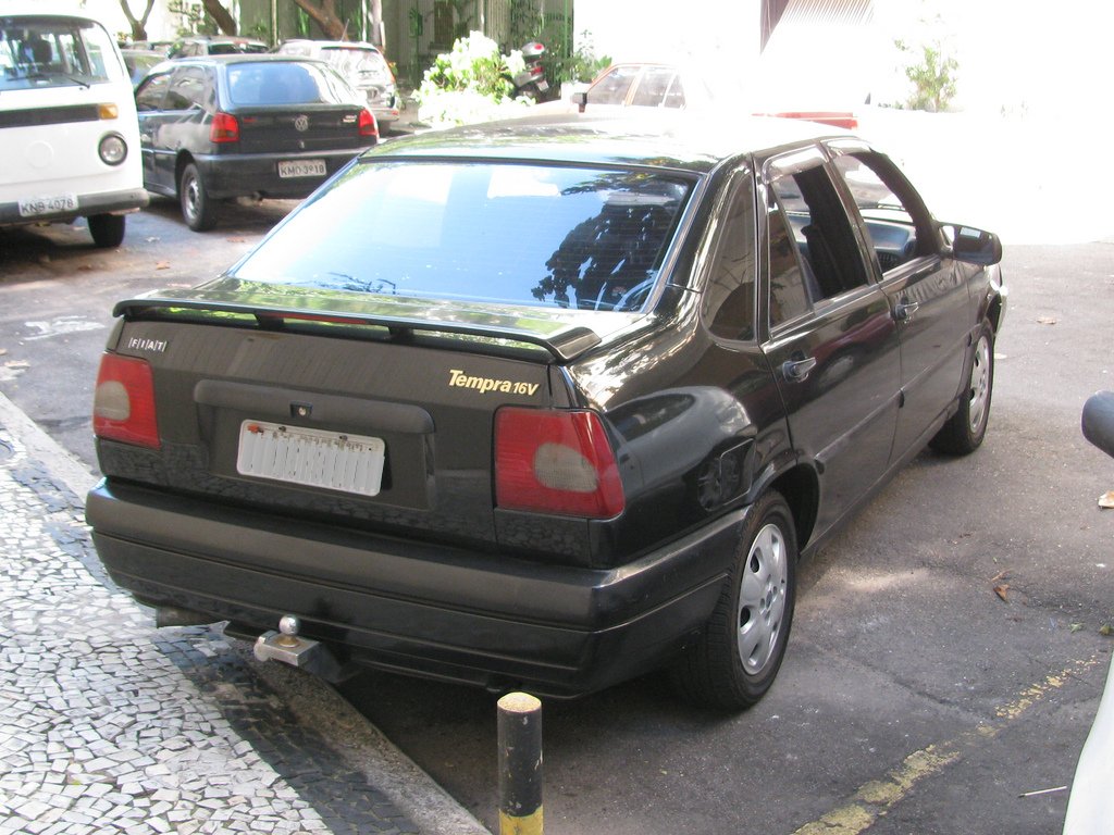 a car parked on the side of a street