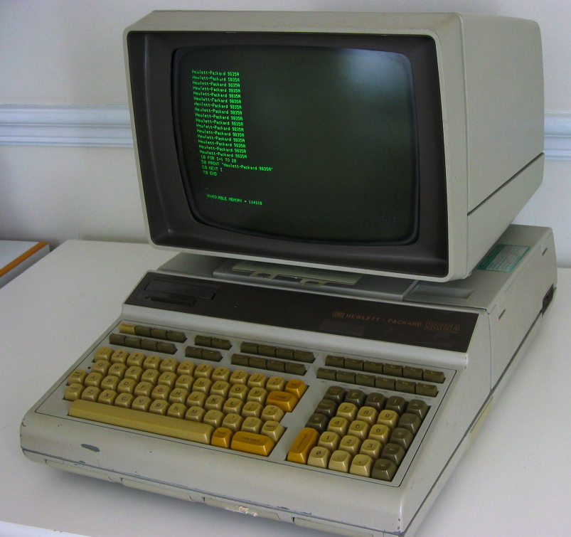 an old computer with an old version of keyboard