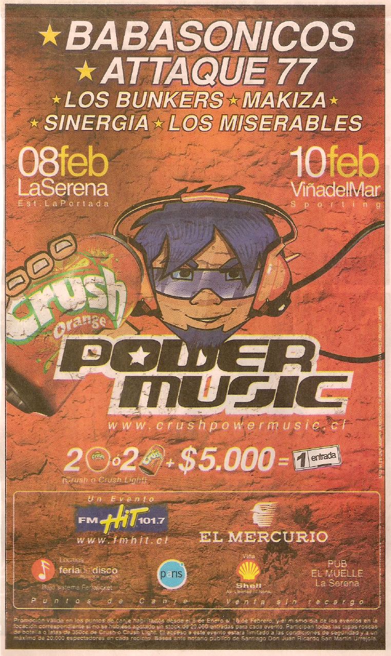 a poster that reads power music for the concert