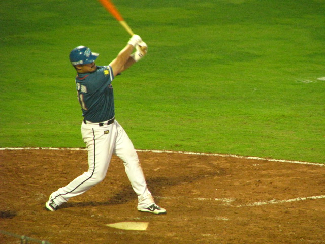 a baseball player with a bat stands in the batters box