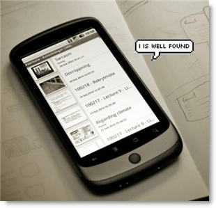 an open page with a small cartoon bubble in the middle of the text on a cell phone