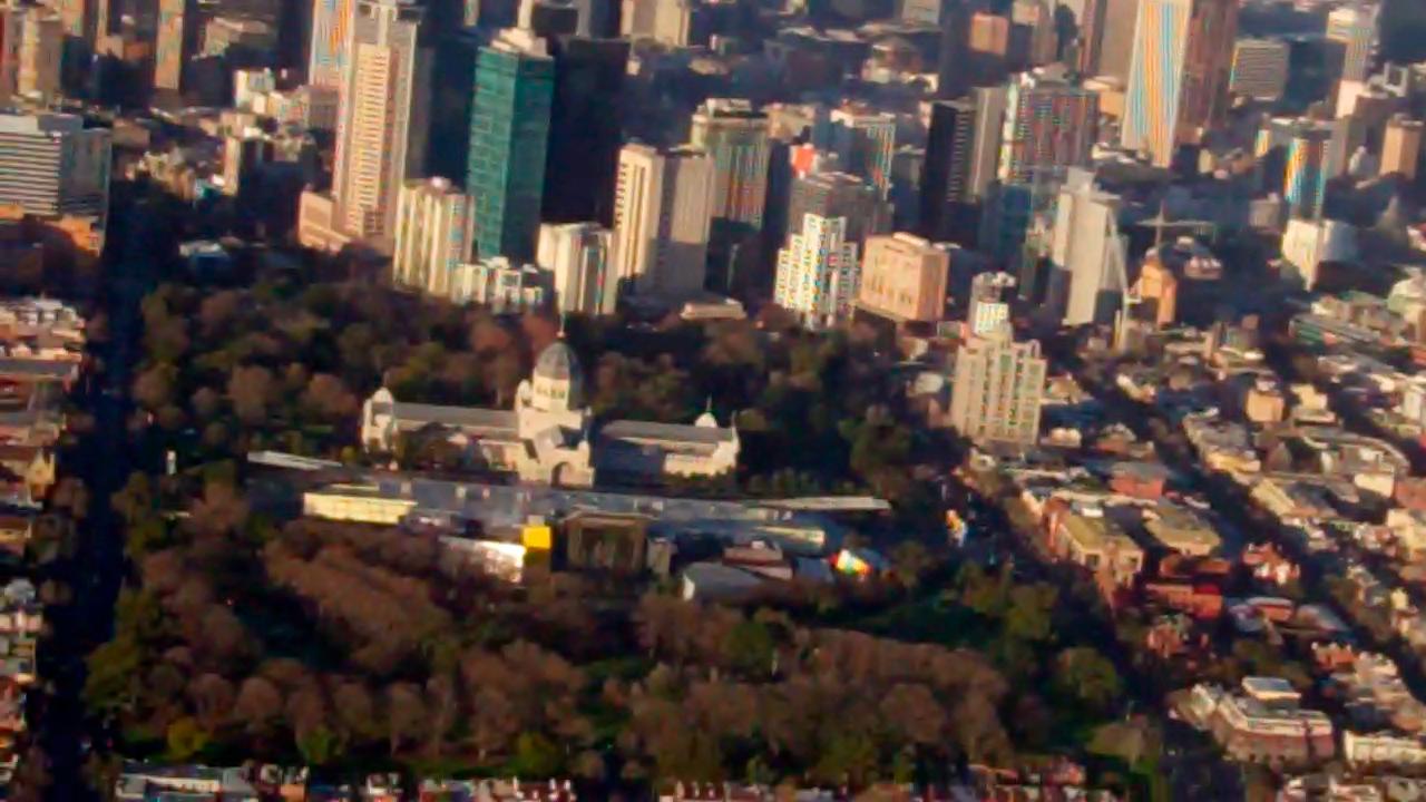 a view from an air plane of a city