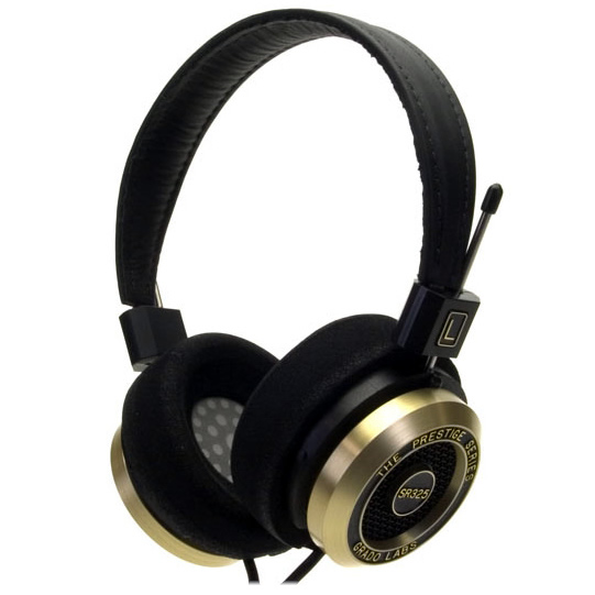 headphones with a gold and black design
