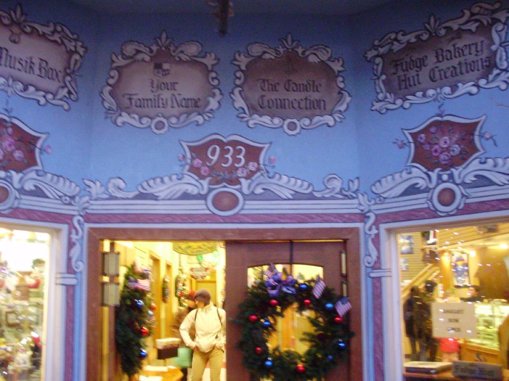 doorway that is decorated with a bunch of ornaments