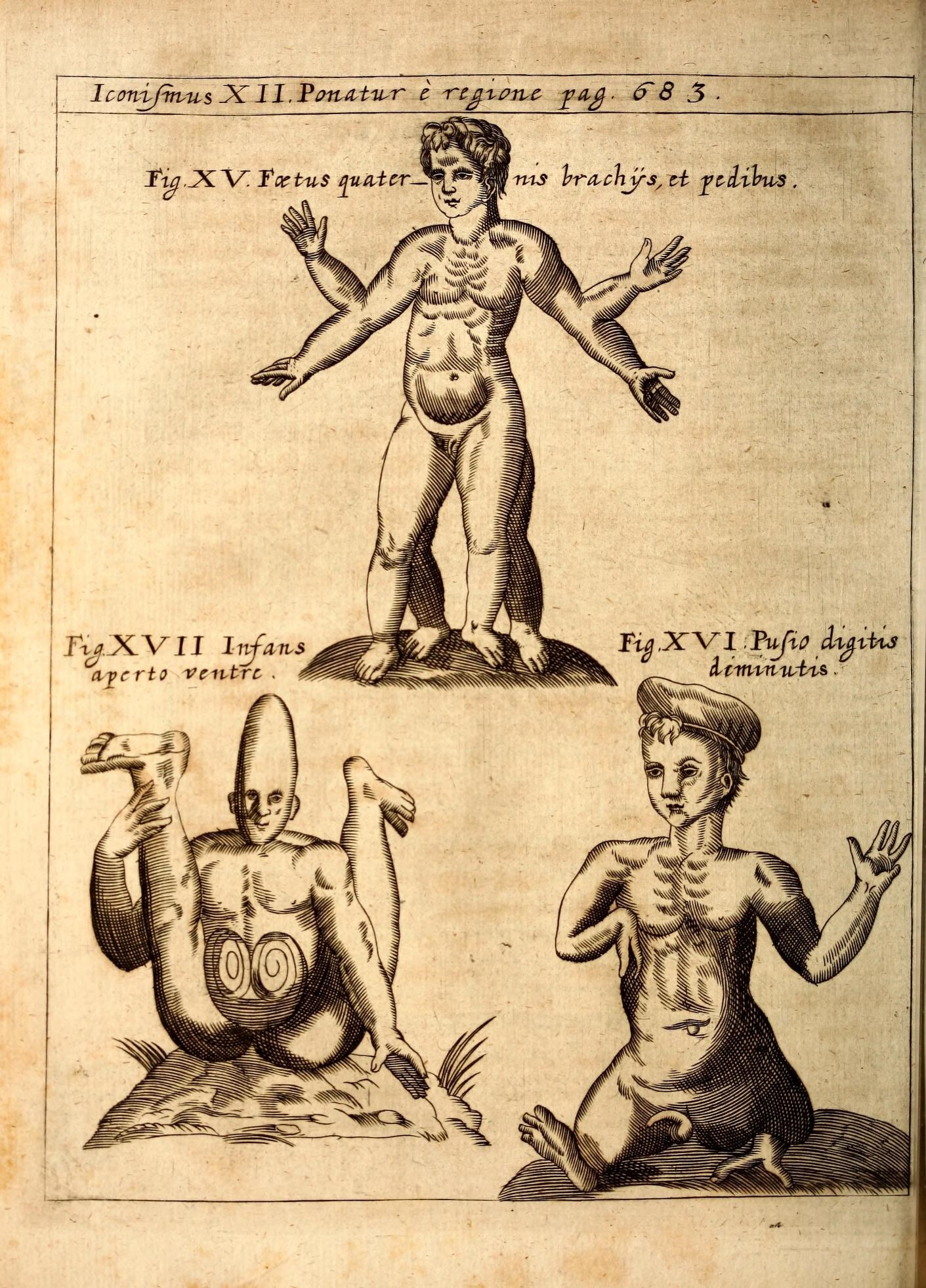 an old black and white illustration of three human figures