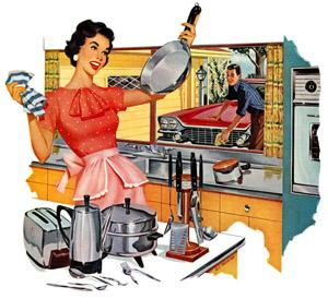 a lady stirring a pot with a spoon and pan on the stove