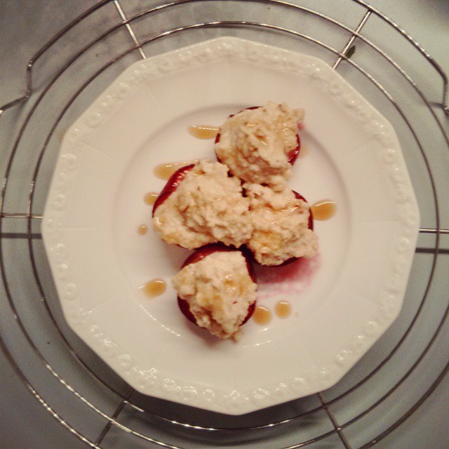 a plate with some dessert items on it