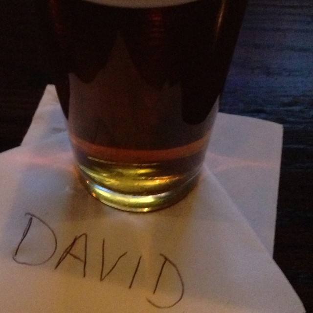 a napkin with the word david written on it