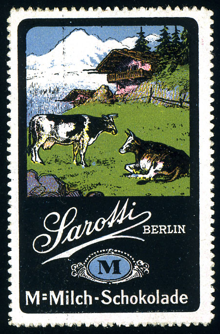 a postage stamp on a black and white po