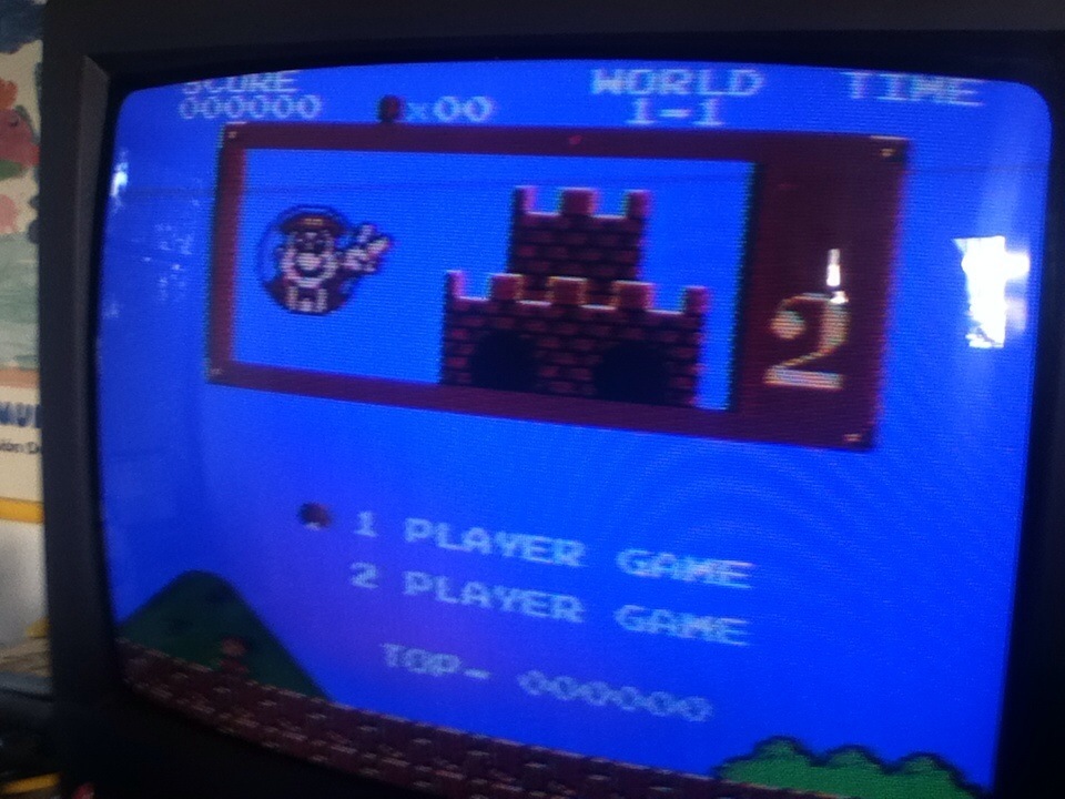 a computer game is playing on an old tv