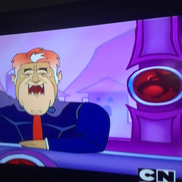 a cartoon of a man has an enormous mouth