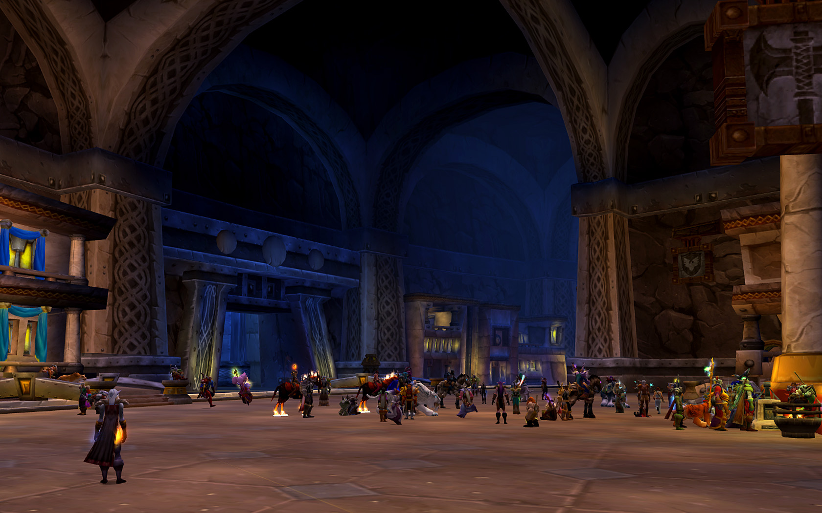 a scene from the video game starcraft with people, and buildings