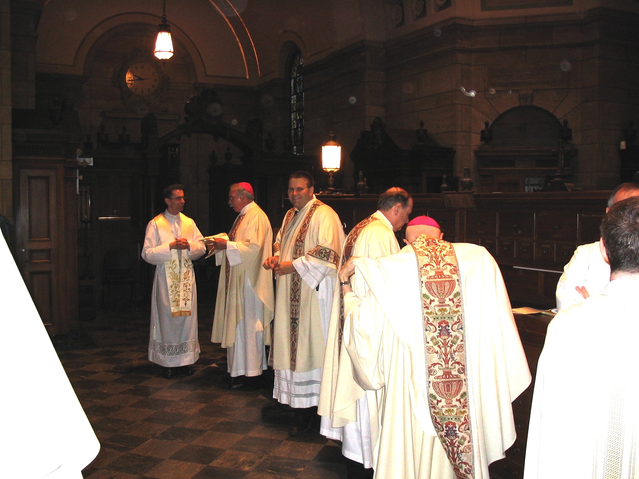 the priests at the alter of a church
