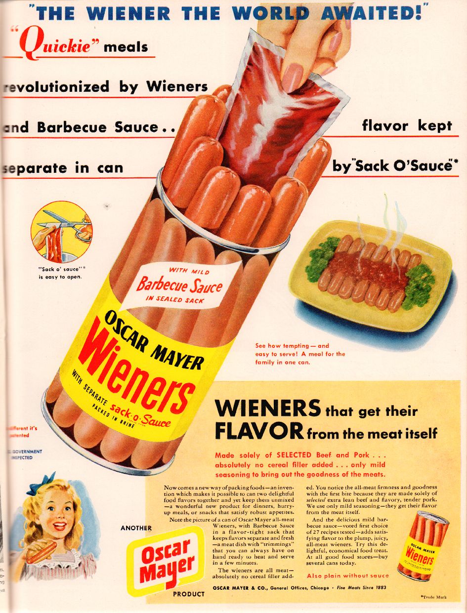 a poster with a bunch of sausages in it