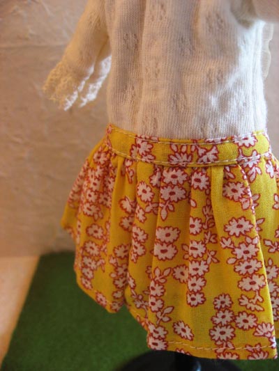 skirt made from a knitted shirt with flowers