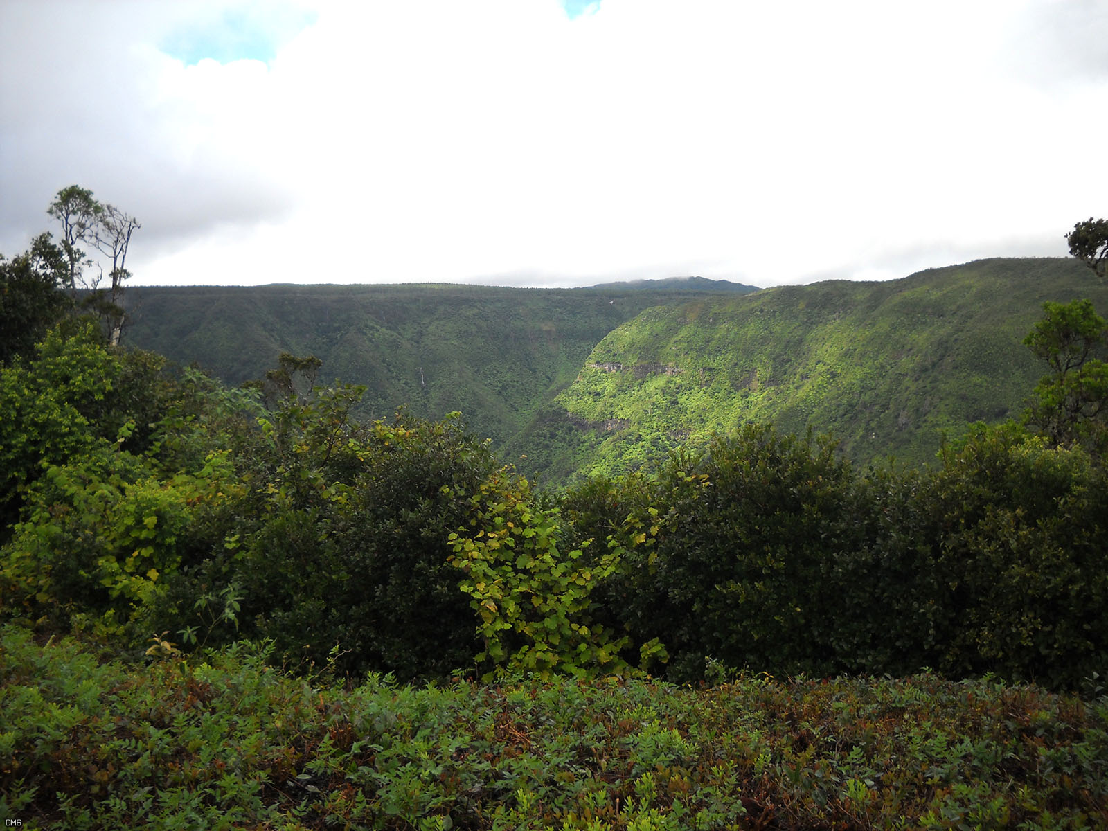 a view of a mountain area in the middle of the day