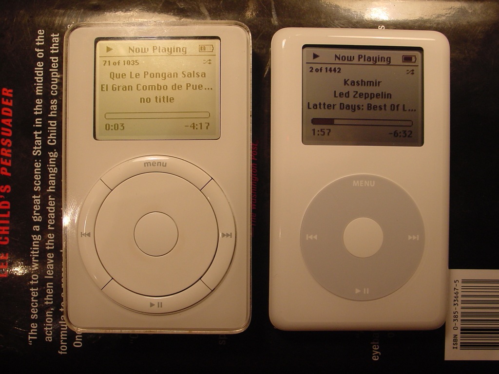 an older apple ipod from the 90's in its original packaging