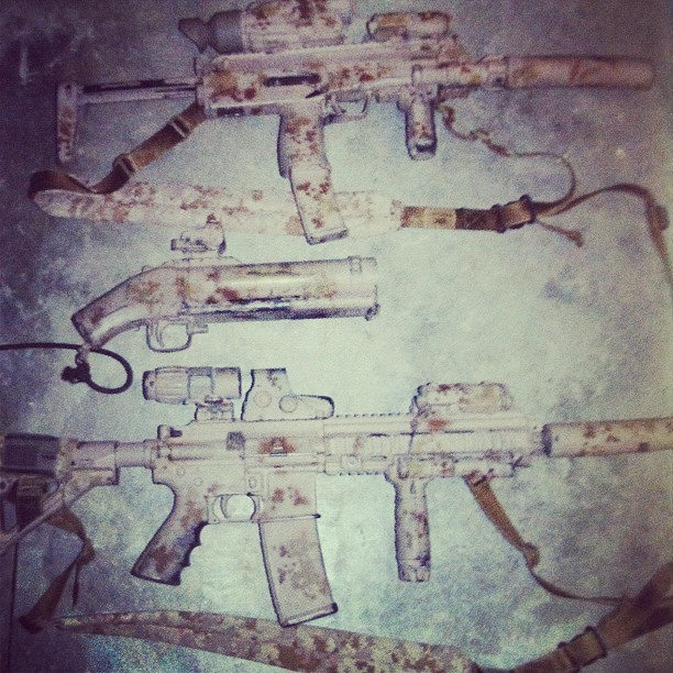 an army of guns that have been rusted