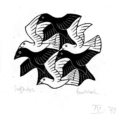 a drawing depicting a group of small fish