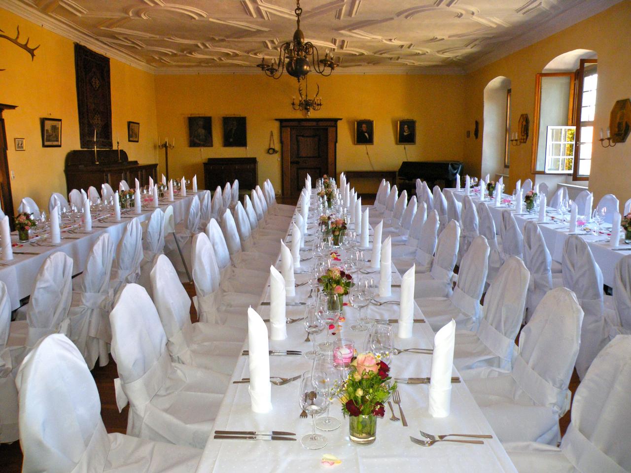 a formal table is set for an event