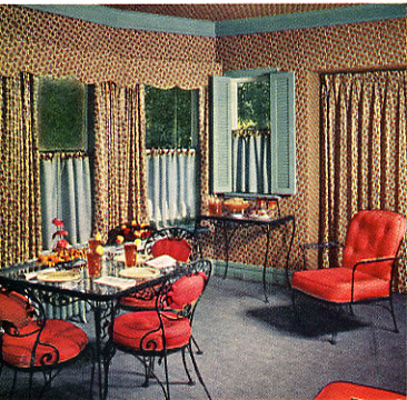 a large dining room with many chairs around it