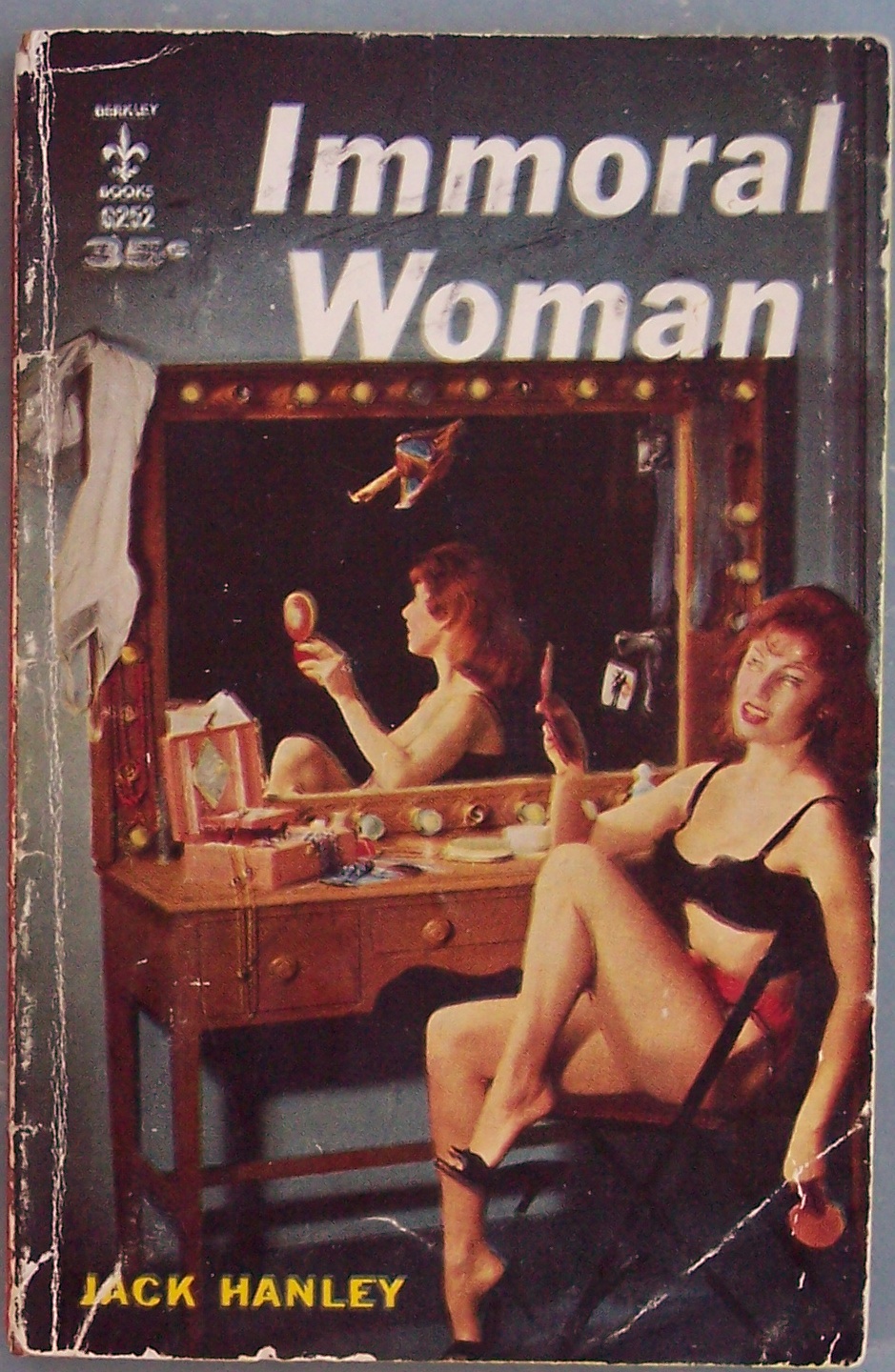 an old book cover shows a woman having her make - up done