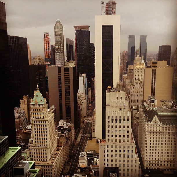 some buildings are shown with the skyline in the background