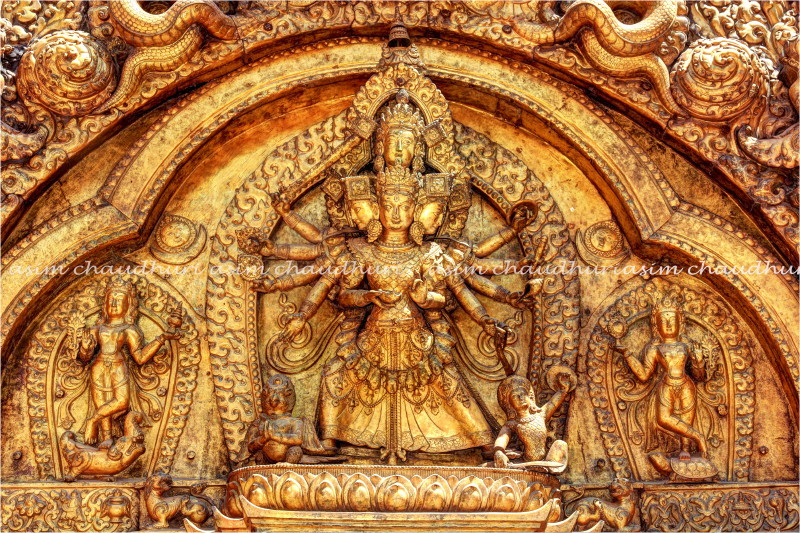 the carving work of an entrance to a temple in india