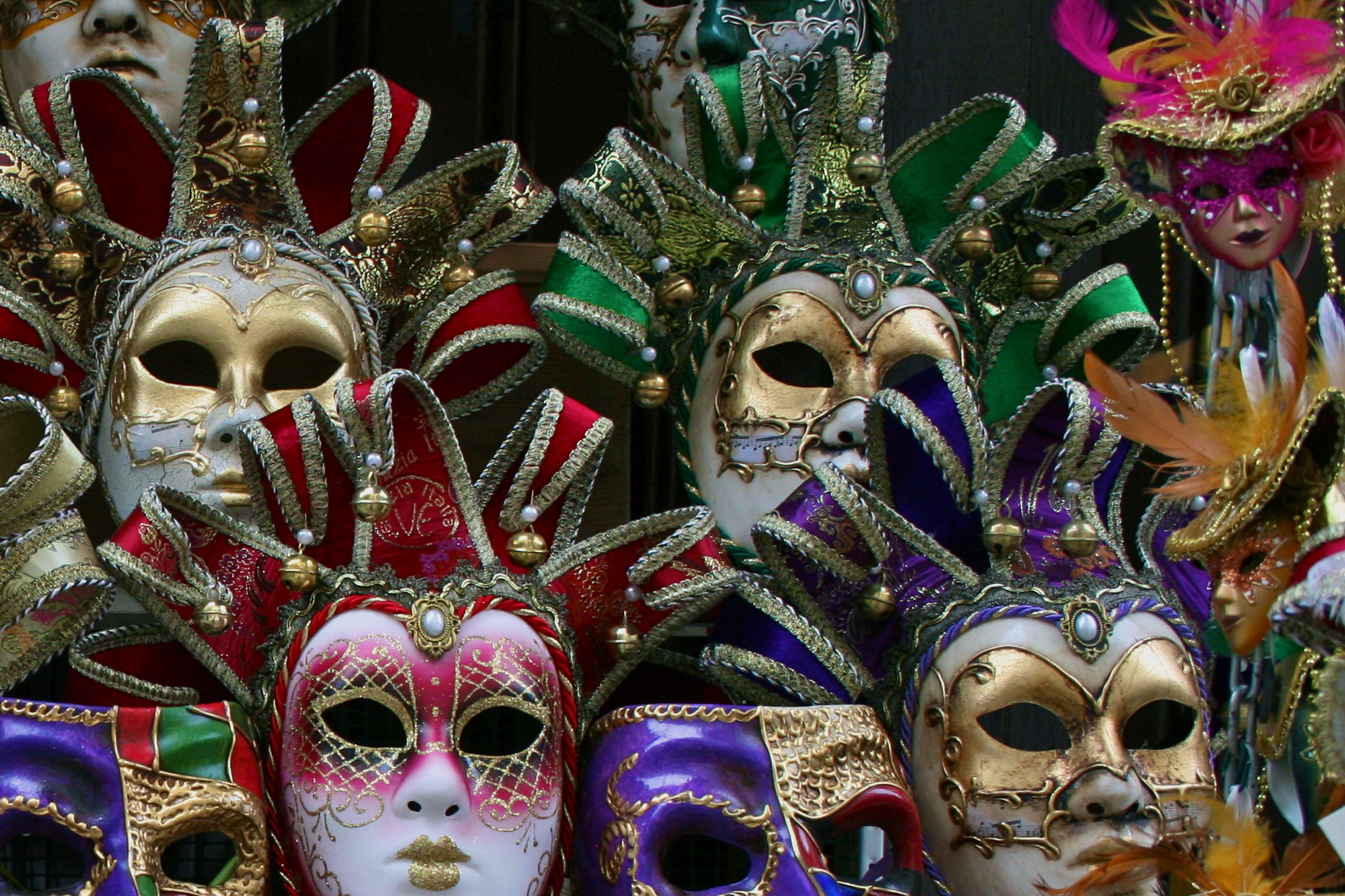 several masks are lined up together and ready to be pographed