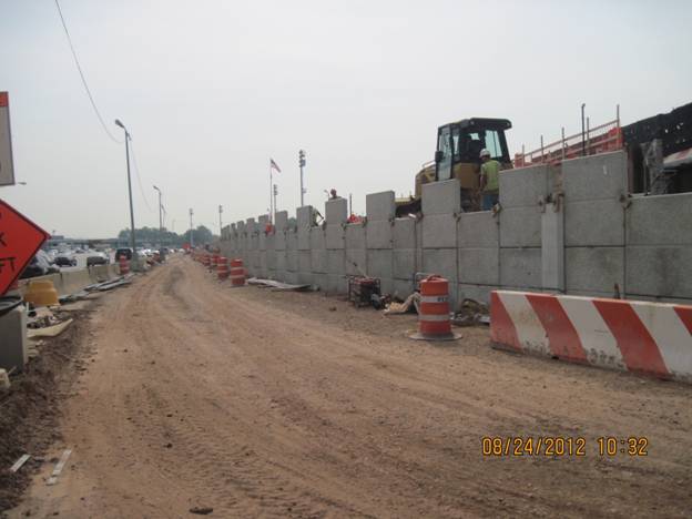 a construction project going over the road