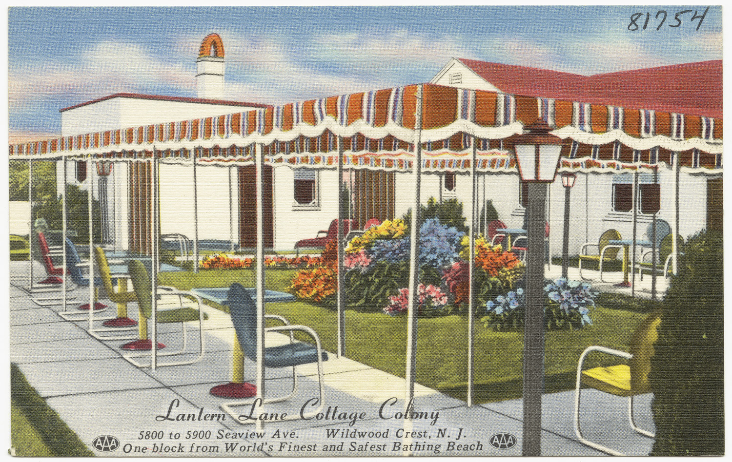 the garden cottage is shown in this vintage postcard