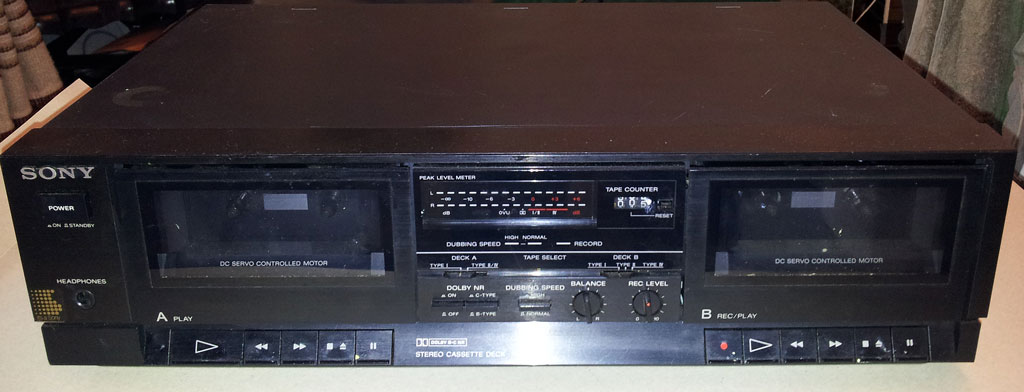 a sony recorder on top of a sound bar