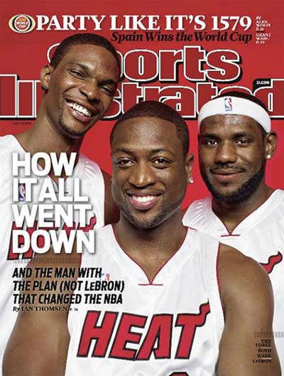 two basketball players smiling on a sports magazine cover
