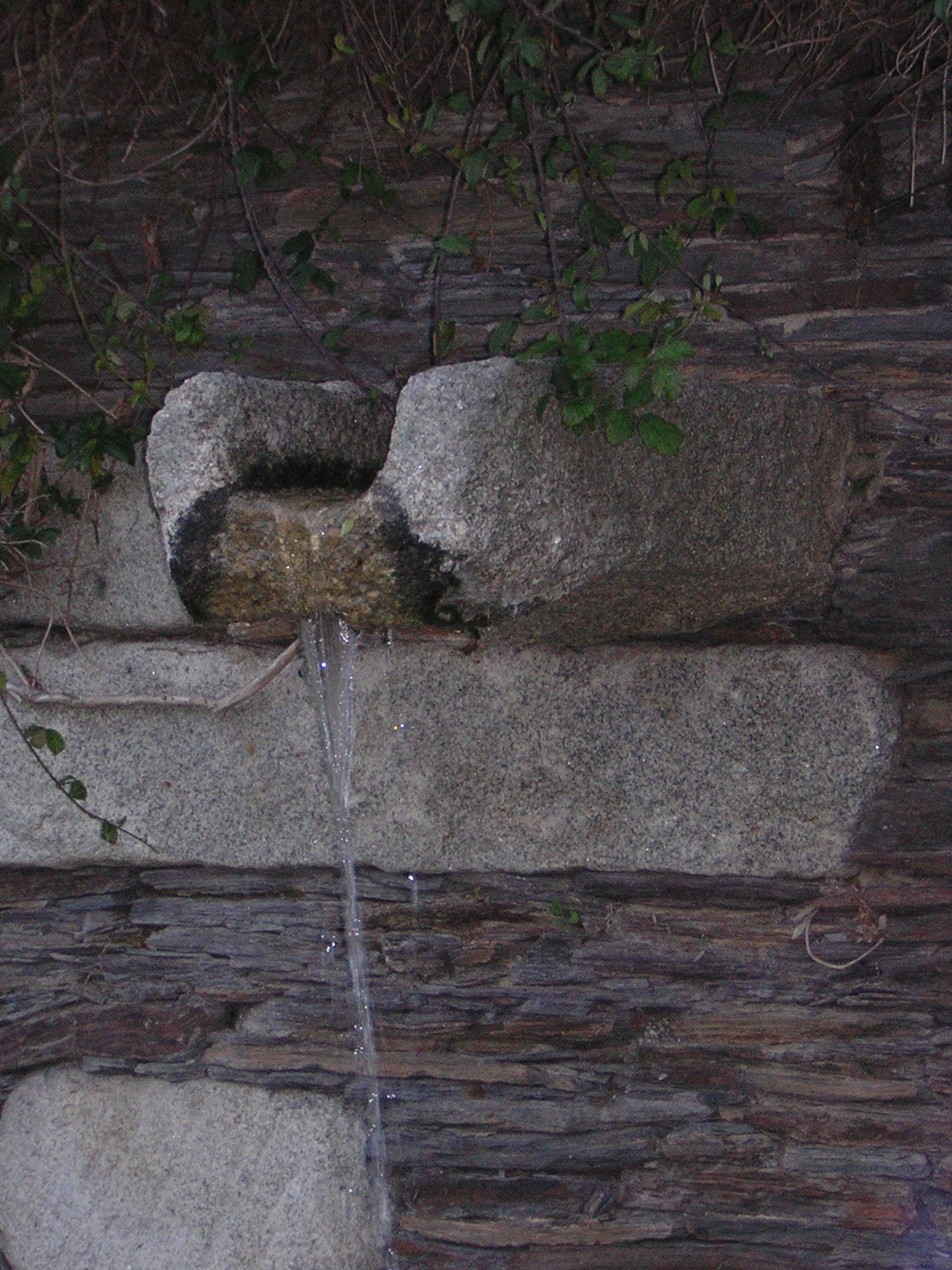 a fountain coming out of a rock in a park