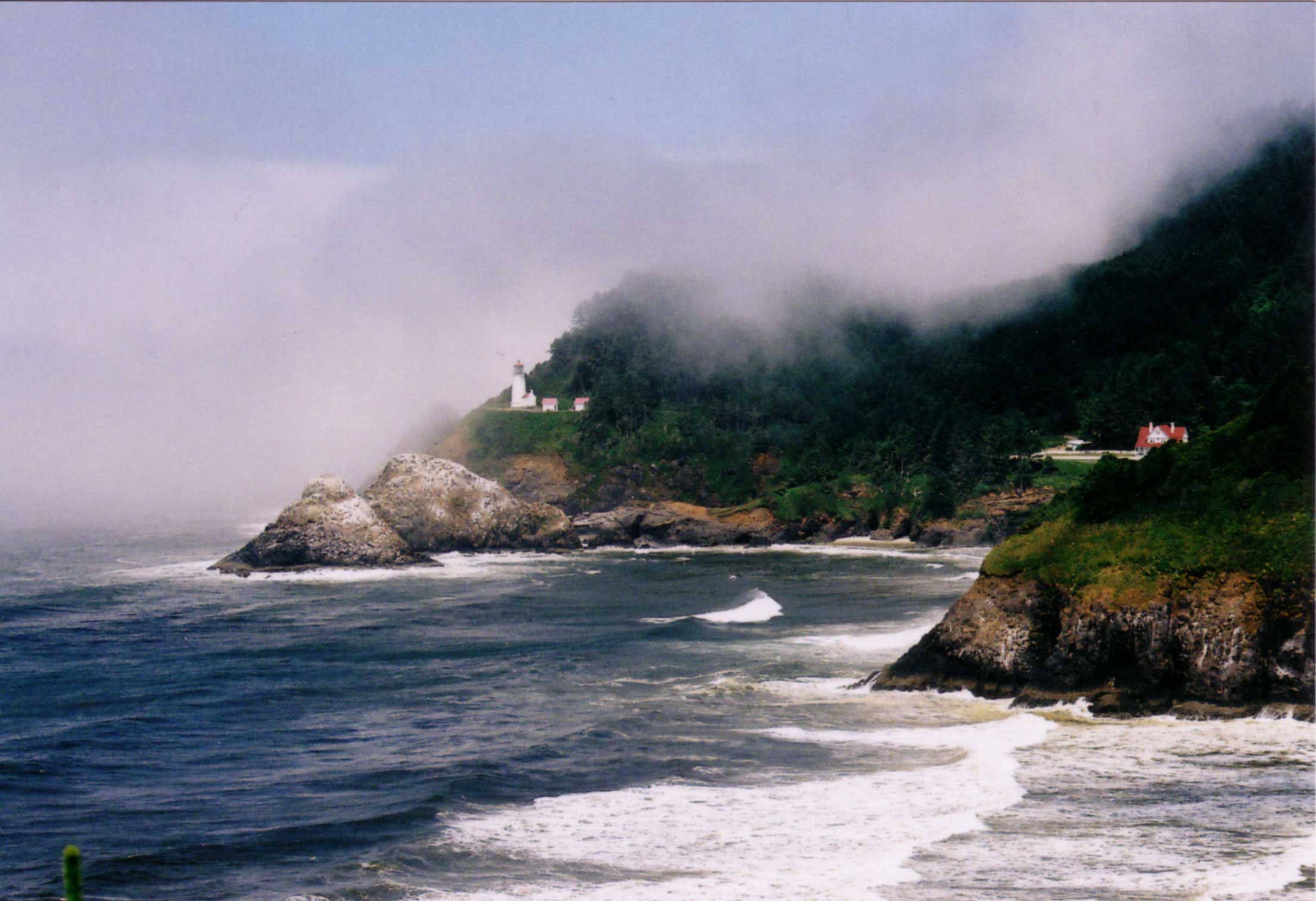 the view of the coast from an island