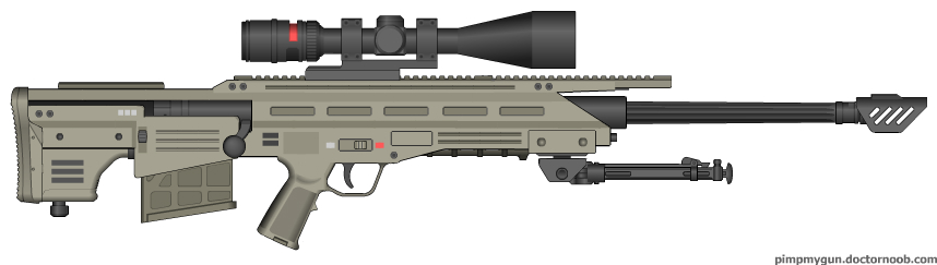 an mp9 rifle with a scope and a rifle on it