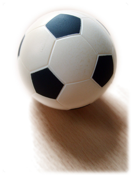 a soccer ball is sitting on the floor