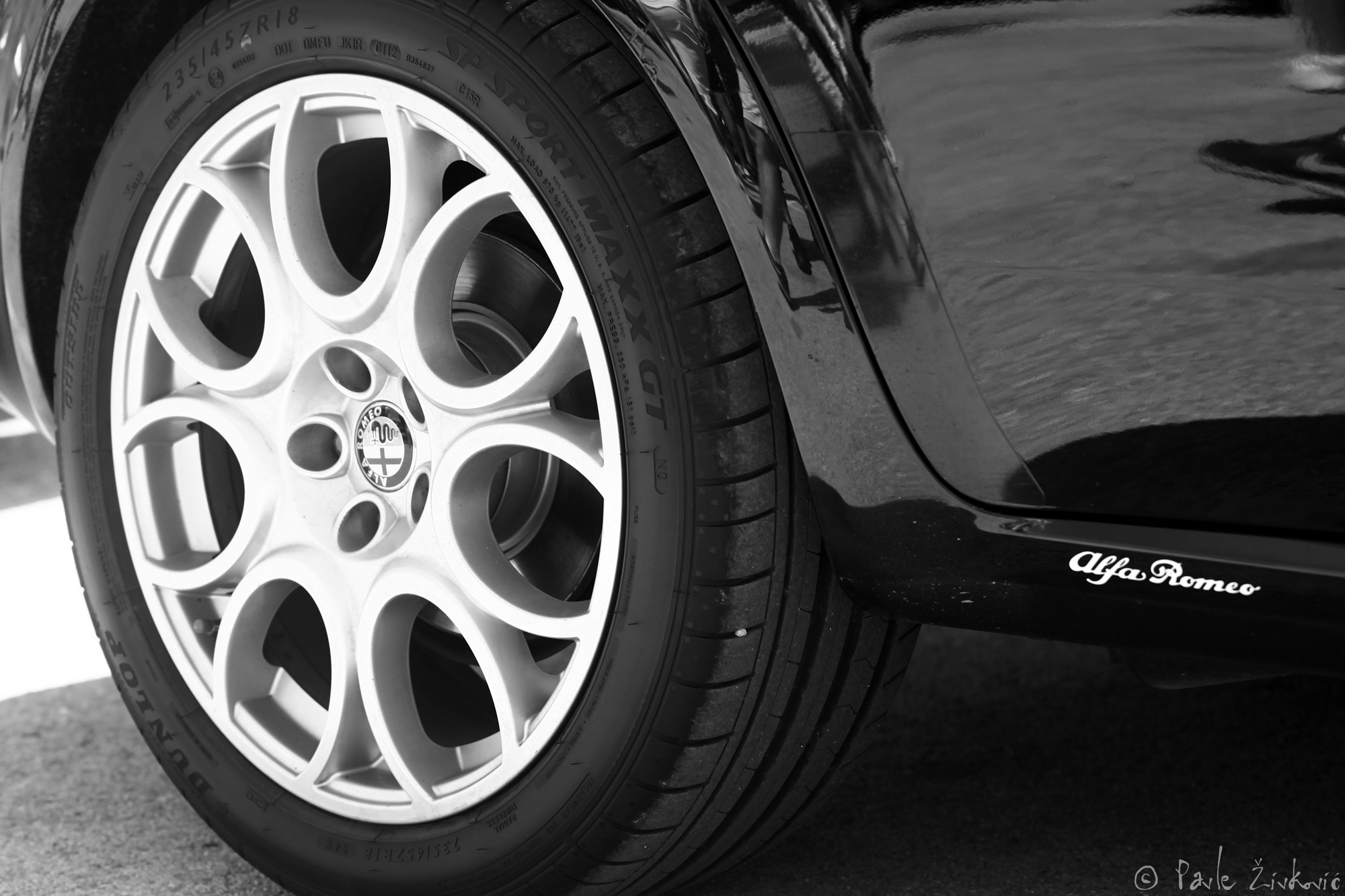 a close up of a tire of a car