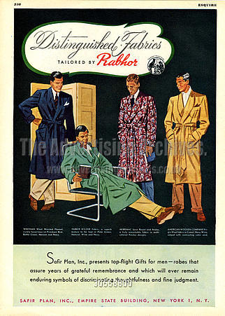 an advertit for men's clothing from the early 1950s