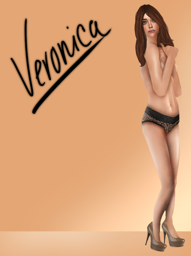 woman in lingerie looking down with a handwritten name verance written on the wall