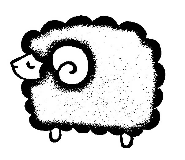 a sheep is drawing with an eraser pen