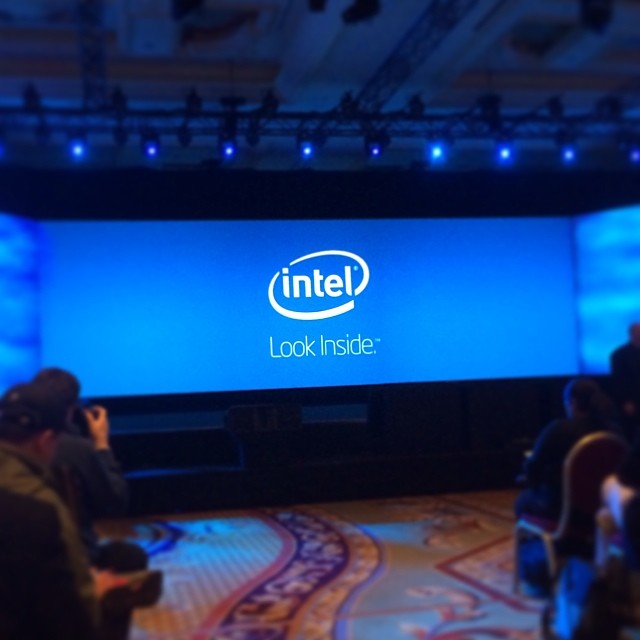 the audience is waiting for the new intel processor to start