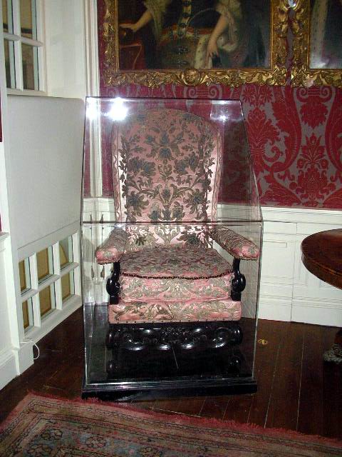 a fancy chair sitting on top of a table