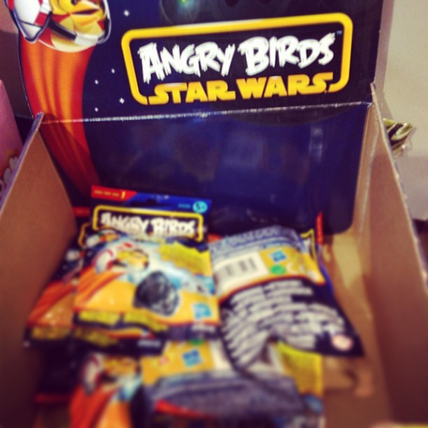 an angry birds star wars lunch box is packed