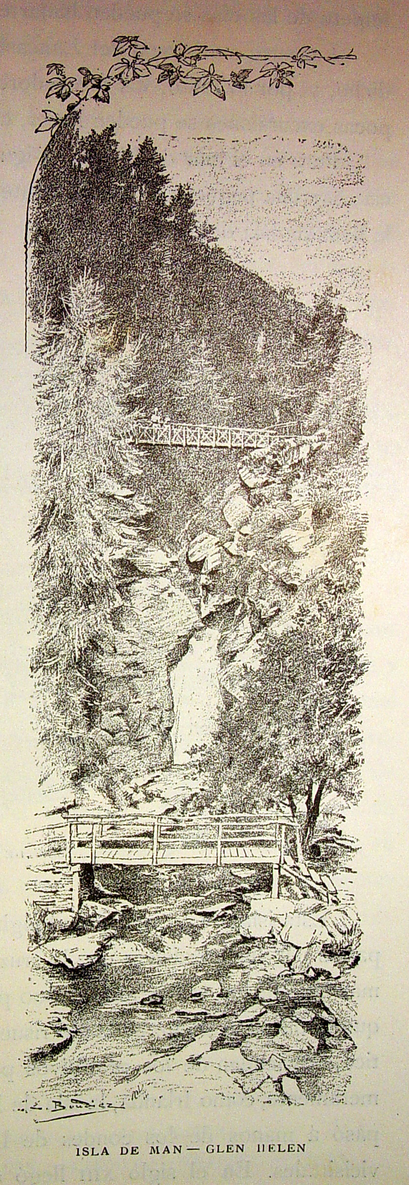 an image of a sketch of a mountain lake