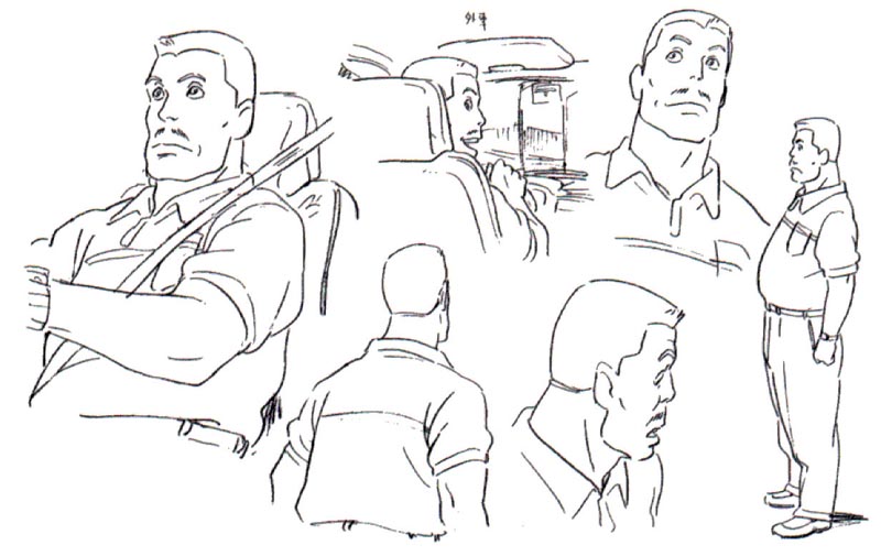 a sketches of different head positions and emotions