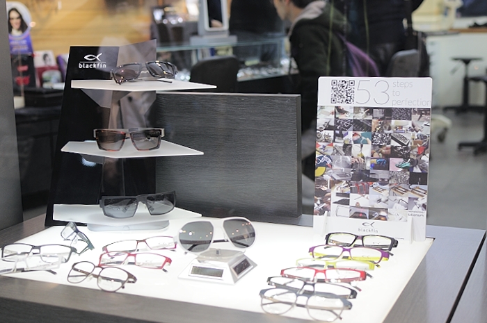 a store display featuring eye glasses and accessories