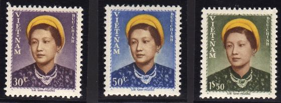 a set of five stamps featuring a woman's face