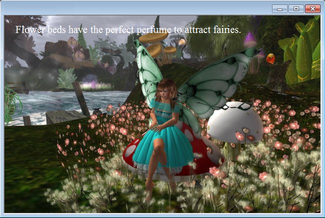a screens of a beautiful fairy with flowers surrounding her