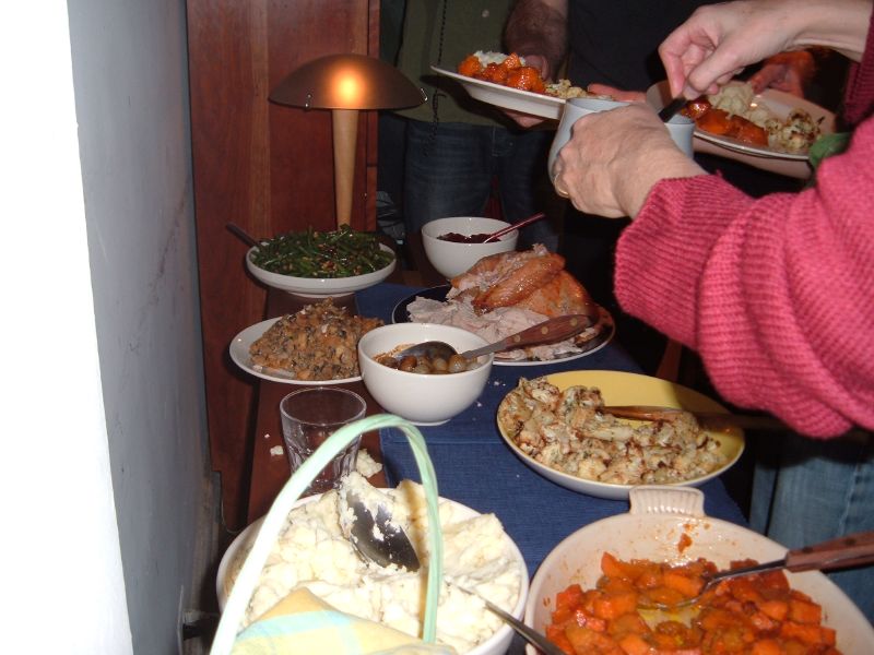 a table filled with different kinds of food